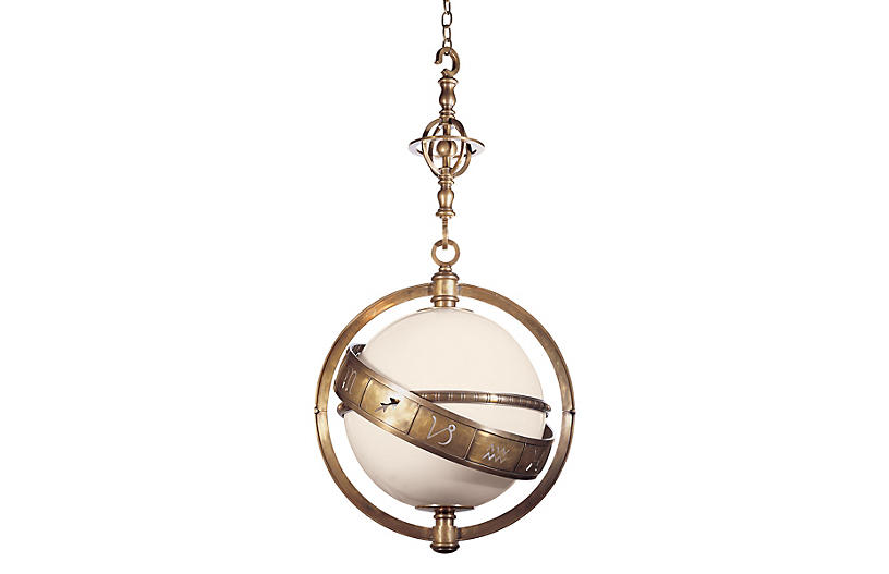 Zodiac Pendant - Antiqued Brass - Visual Comfort & Co.