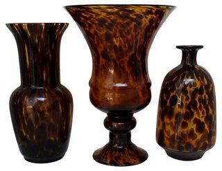 Tortoise Glass Vessels, Set of 3