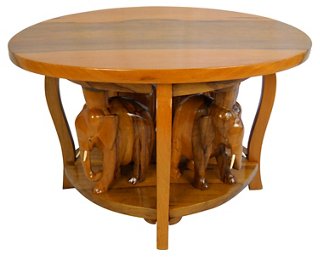 Acquisitions Gallerie Carved Elephant Table 5 Pieces One Kings Lane