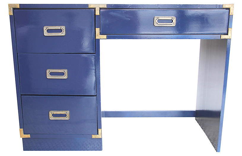 Rare And Worthy Navy Campaign Style Desk One Kings Lane