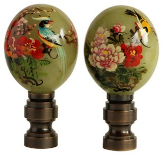 Pythagoras Place Jade Egg Lamp Finials Pair One Kings Lane