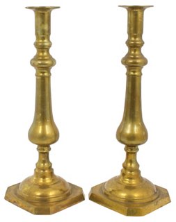 G3Q Designs Tall Brass Candlesticks, Pr One Kings Lane