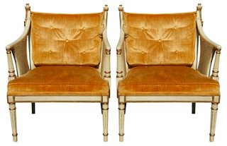 Interesting Things Hollywood Regency Armchairs Pair One Kings Lane