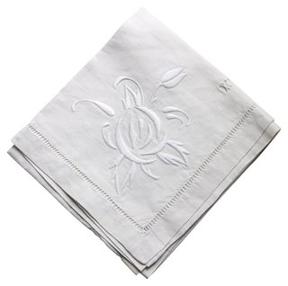 Rose Victoria - Antique French Cocktail Napkins, S/8 | One Kings Lane