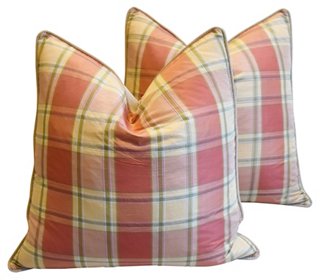 Mike Seratt Of The Prized Pig Red Black White Tartan Plaid Pillow One Kings Lane