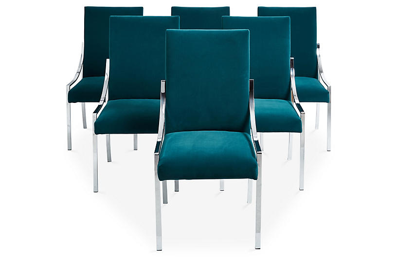 Chrome Peacock Dining Room Chairs S 6 One Kings Lane