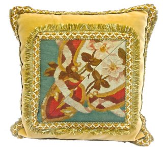 Vermilion Designs 19th C Velvet Floral Aubusson Pillow One Kings Lane