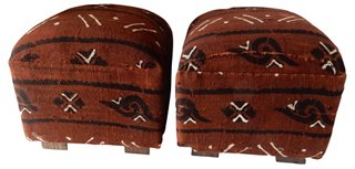 Ethnika Home Decor And Antiques African Mud Cloth Ottomans Pair