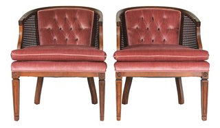 I Dream In Vintage Caned Barrel Back Chairs Pair One Kings Lane